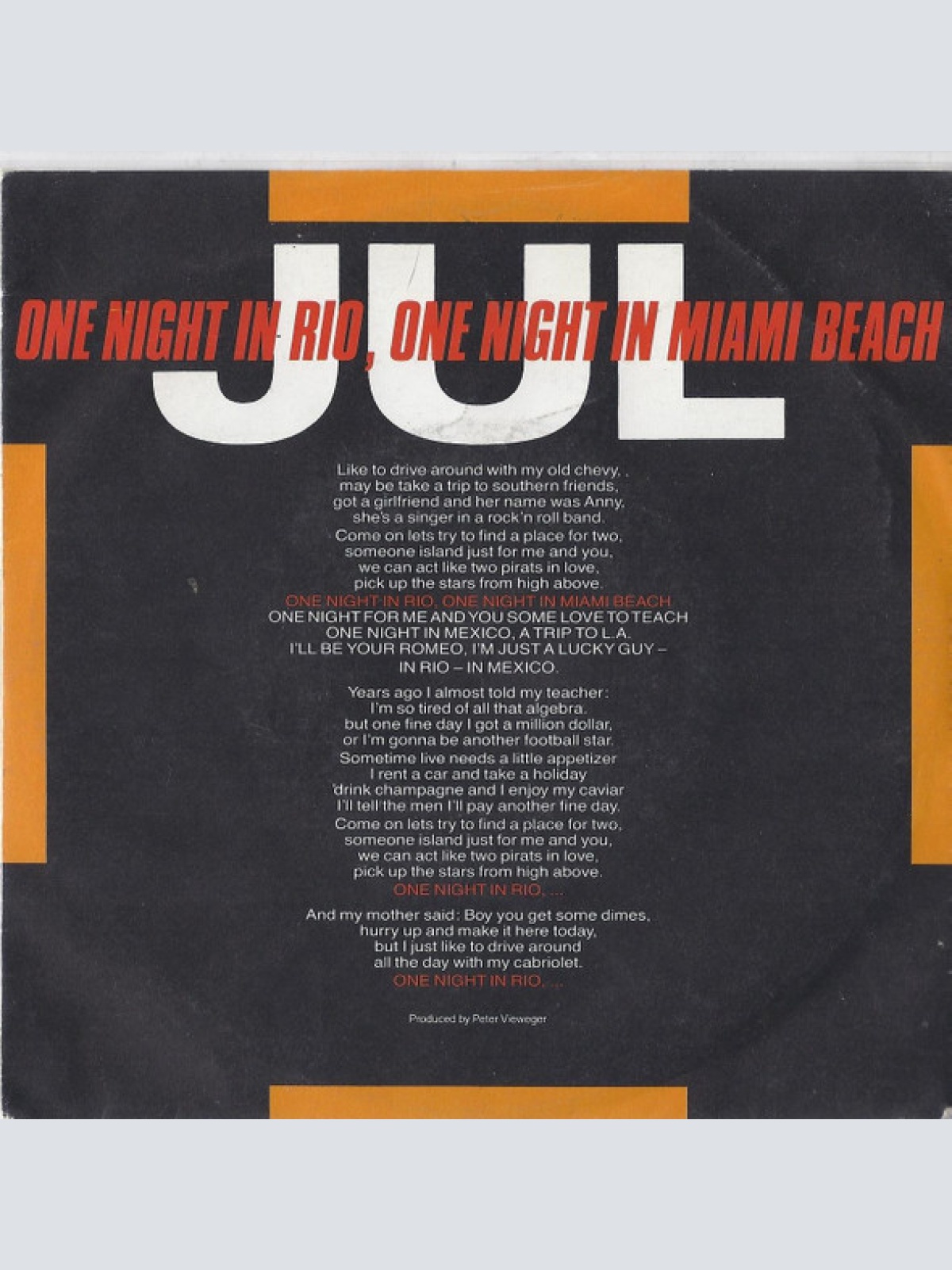Vinyl / Jul* - One Night In Rio, One Night In Miami Beach
