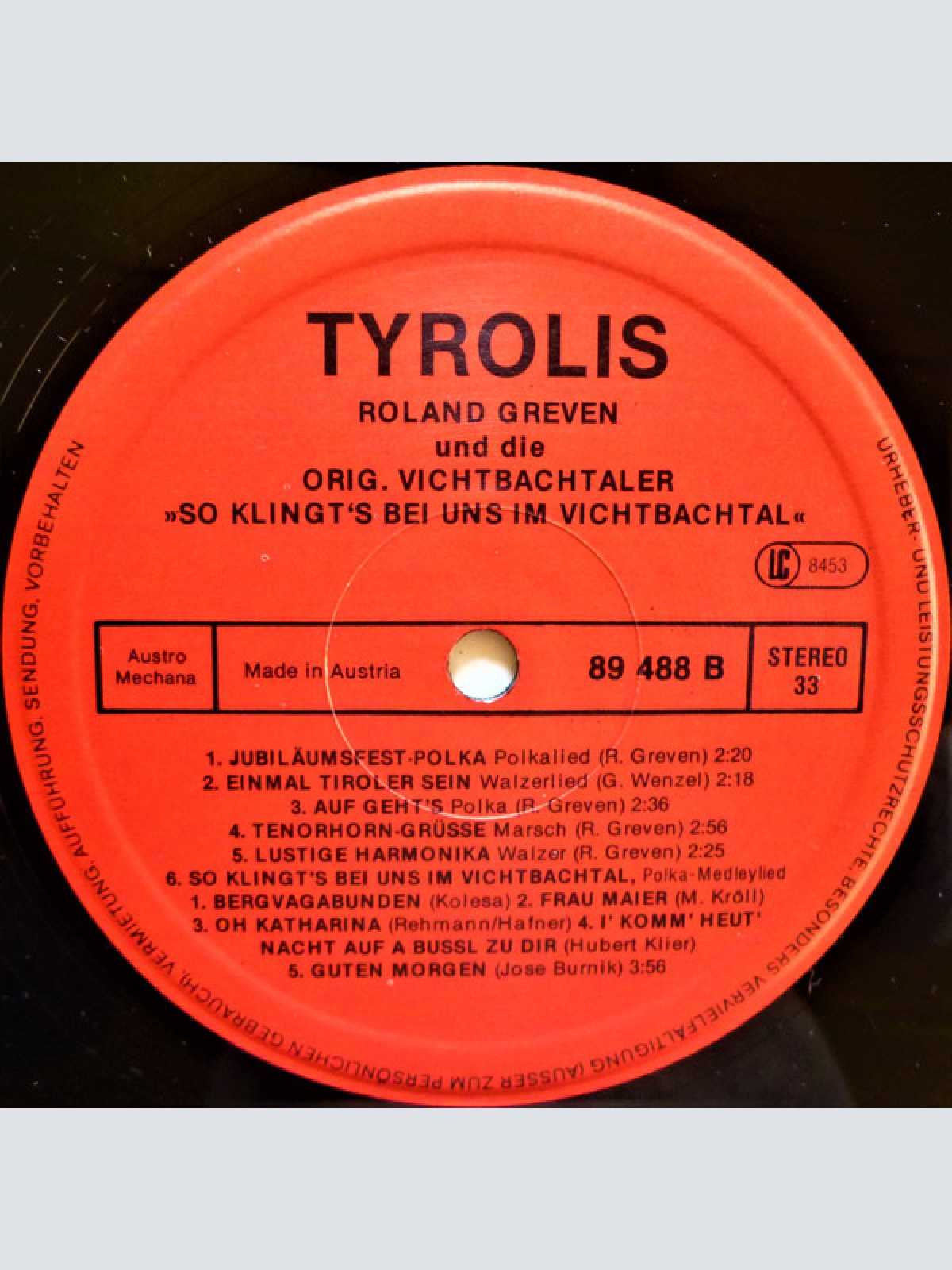 Vinyl / Roland Greven Und Die Original Vichtbachtaler - So Klingt's Bei Uns Im Vichtbachtal