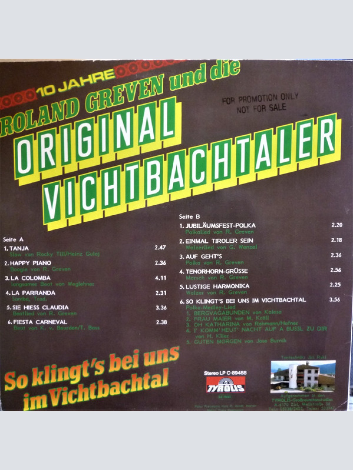 Vinyl / Roland Greven Und Die Original Vichtbachtaler - So Klingt's Bei Uns Im Vichtbachtal