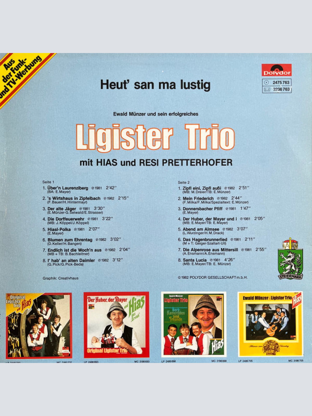 Vinyl / Ewald Münzer und sein erfolgreiches Ligister Trio* mit Resi* und Hias - Heut' san ma lustig!