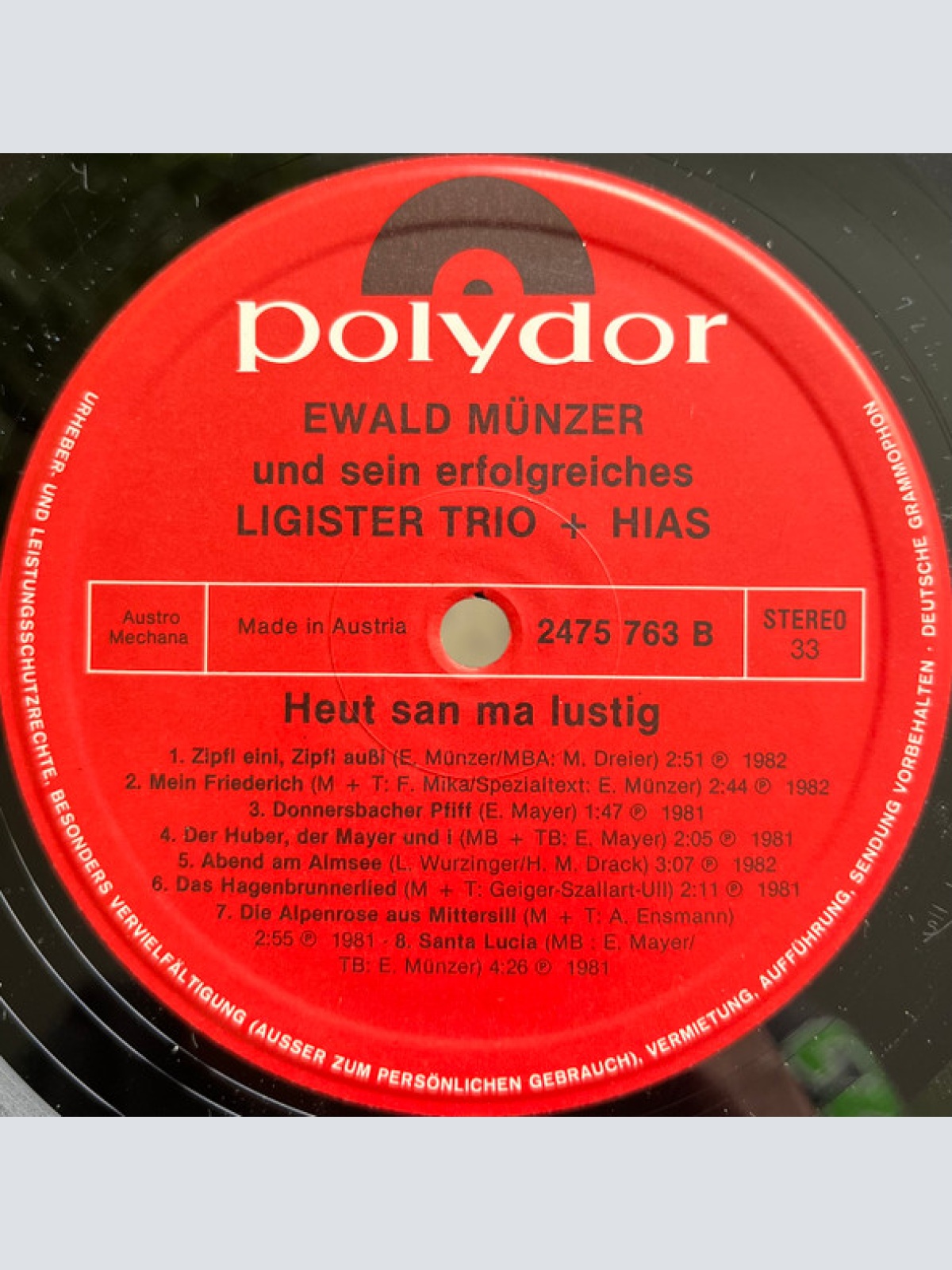 Vinyl / Ewald Münzer und sein erfolgreiches Ligister Trio* mit Resi* und Hias - Heut' san ma lustig!