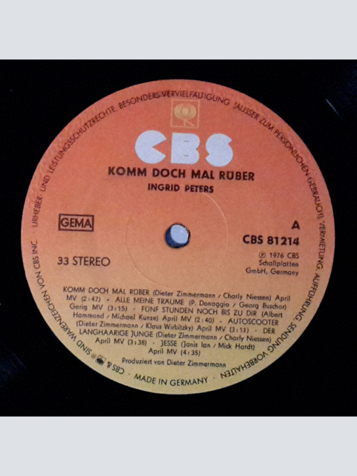 Vinyl / Ingrid Peters - Komm Doch Mal ’Rüber