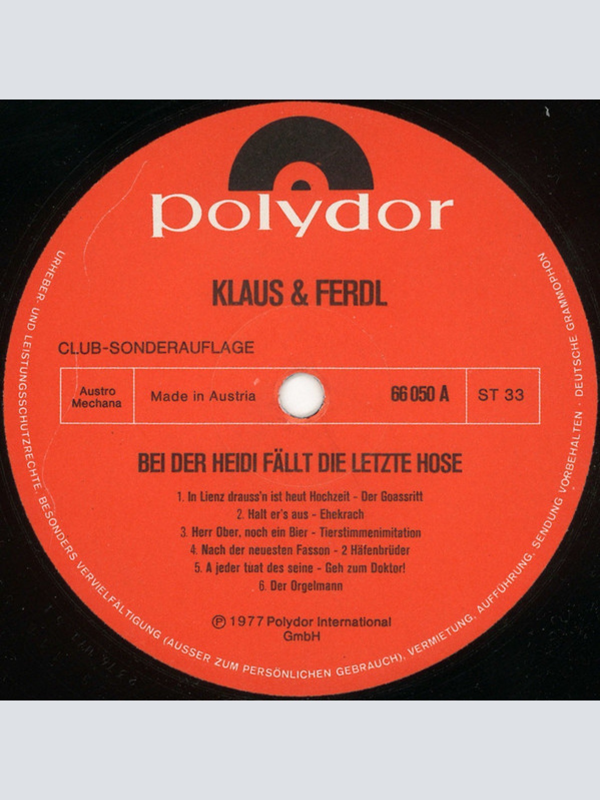 Vinyl / Klaus U. Ferdl* - Bei Der Heidi Fällt Die Letzte Hose