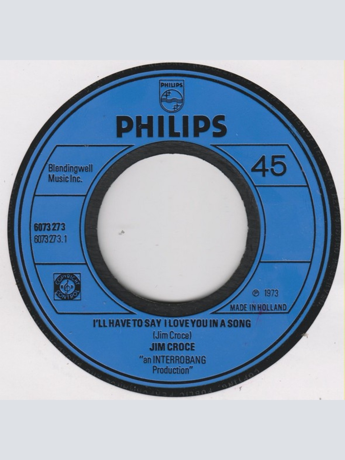 Vinyl / Jim Croce - I'll Have To Say I Love You In A Song / Salon And Saloon