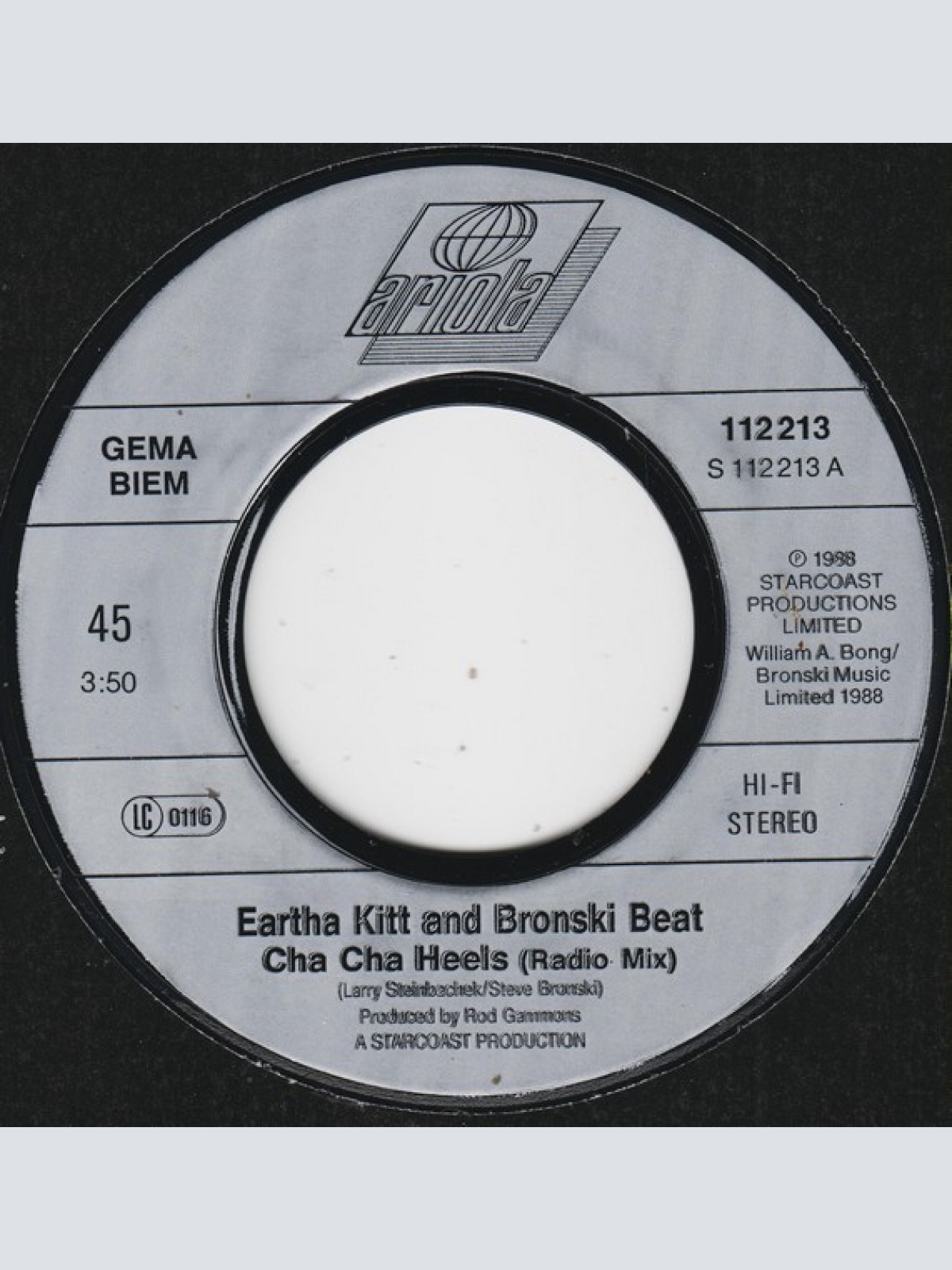 Vinyl / Eartha Kitt And Bronski Beat - Cha Cha Heels