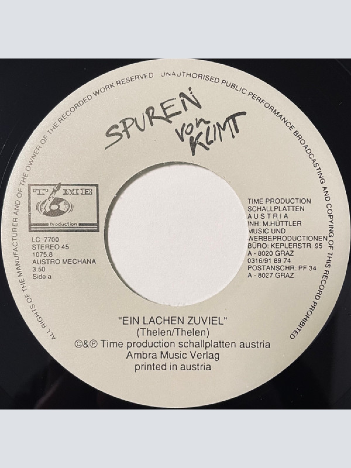 Vinyl / Herwig Thelen - Aus Spuren von Klimt - Ein Lachen Zuviel