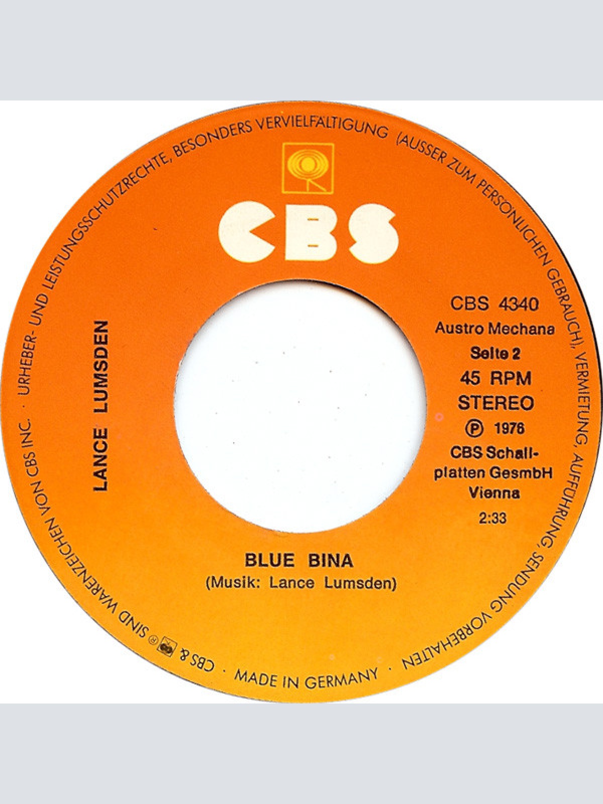 Vinyl / Lance Lumsden - Bongo Man / Blue Bina