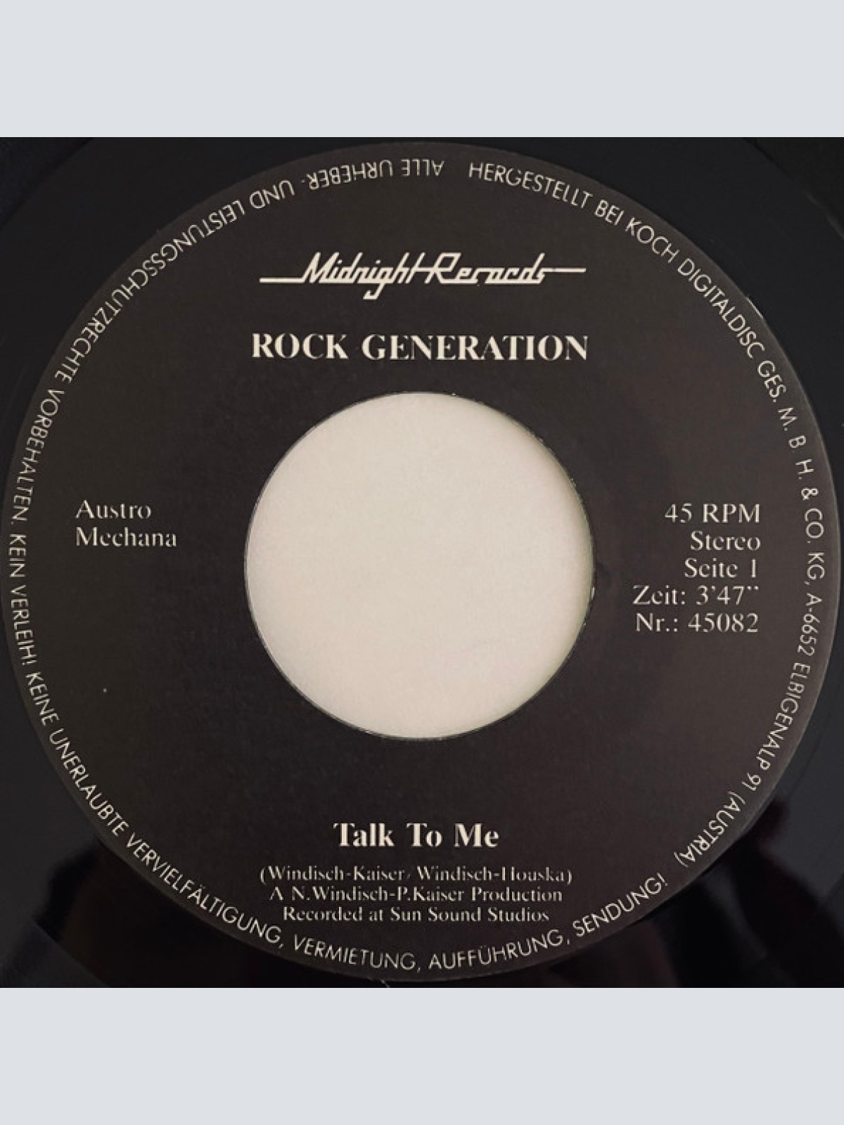 Vinyl / Rock Generation (2) - Talk To Me / Five Months