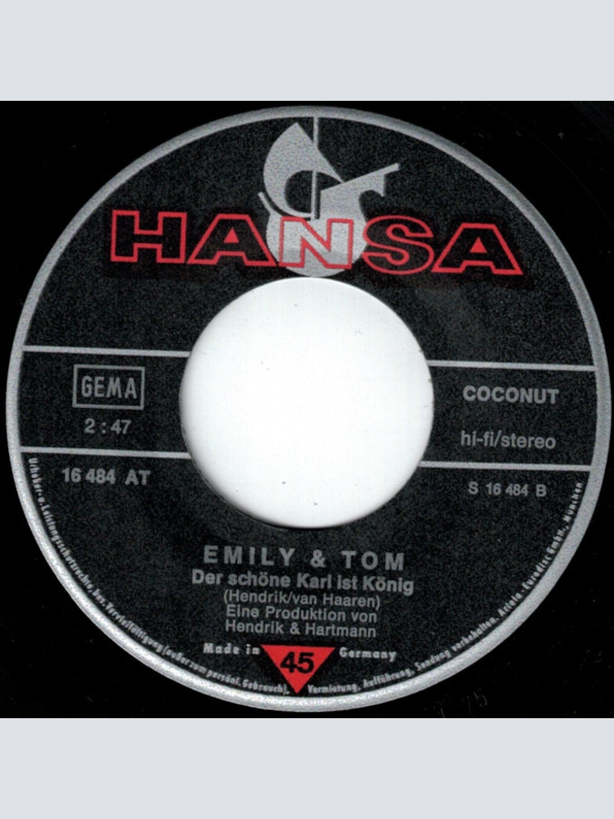 Vinyl / Emily & Tom - Ein Dukatenesel (Alte Kameraden) / Der schöne Karl ist König