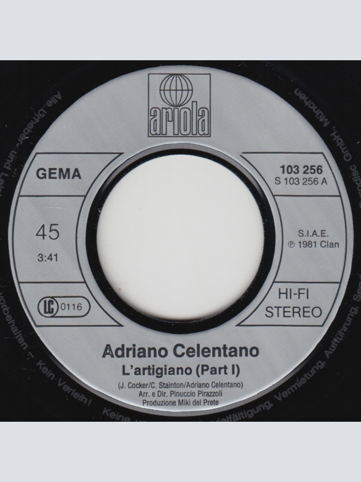 Vinyl / Adriano Celentano - L'Artigiano