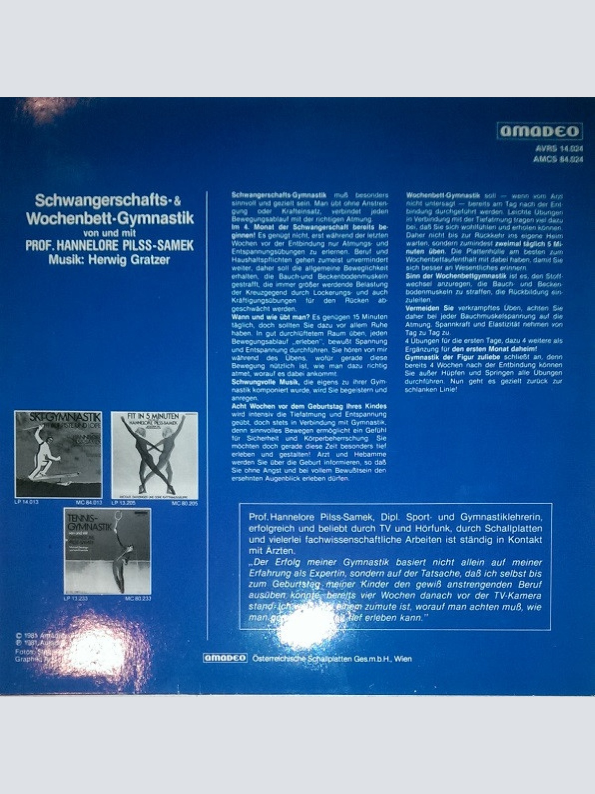 Vinyl / Hannelore Pilss-Samek - Herwig Gratzer - Schwangerschafts- & Wochenbett- Gymnastik
