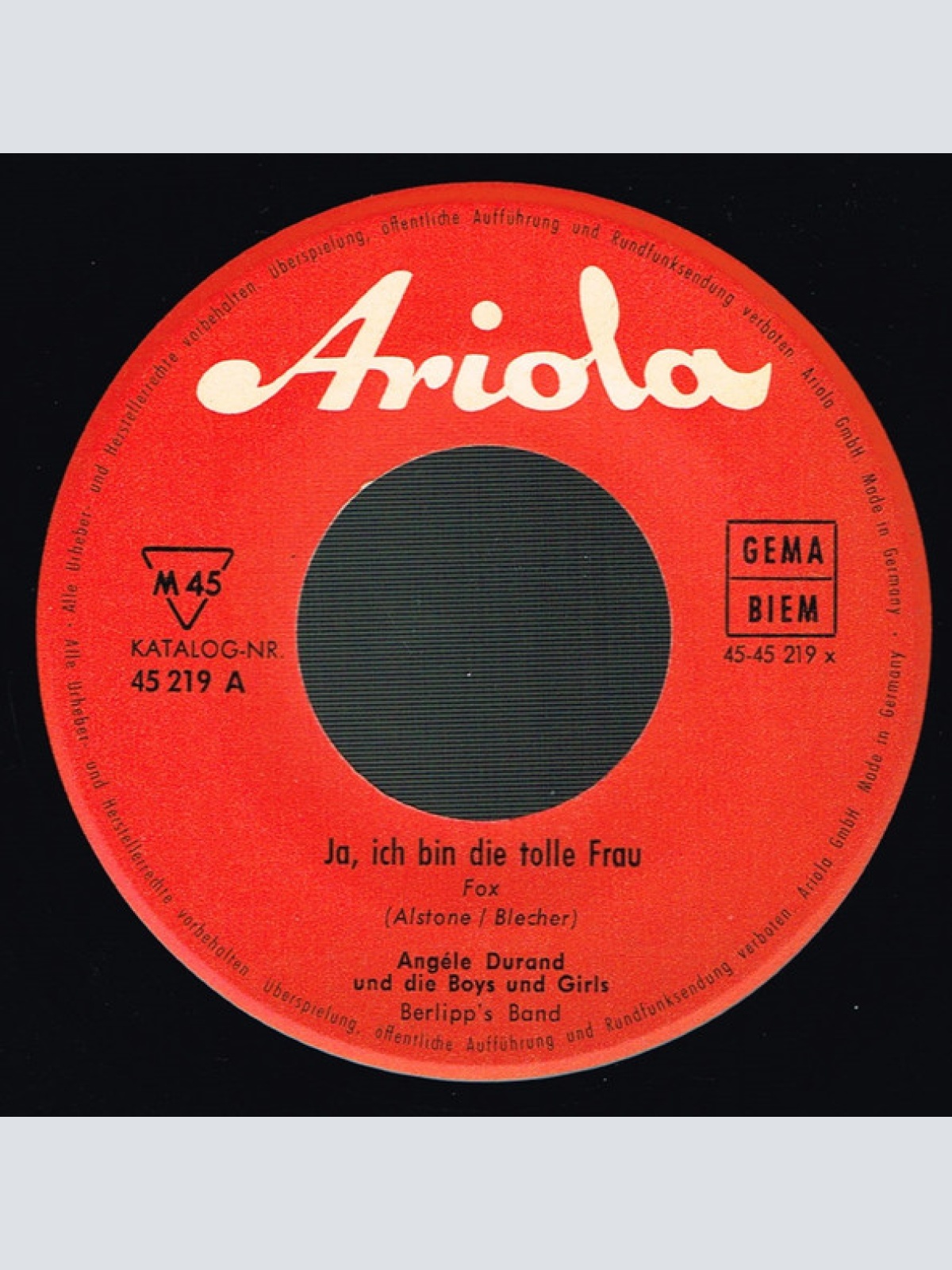 Vinyl / Angéle Durand* - Ja, Ich Bin Die Tolle Frau