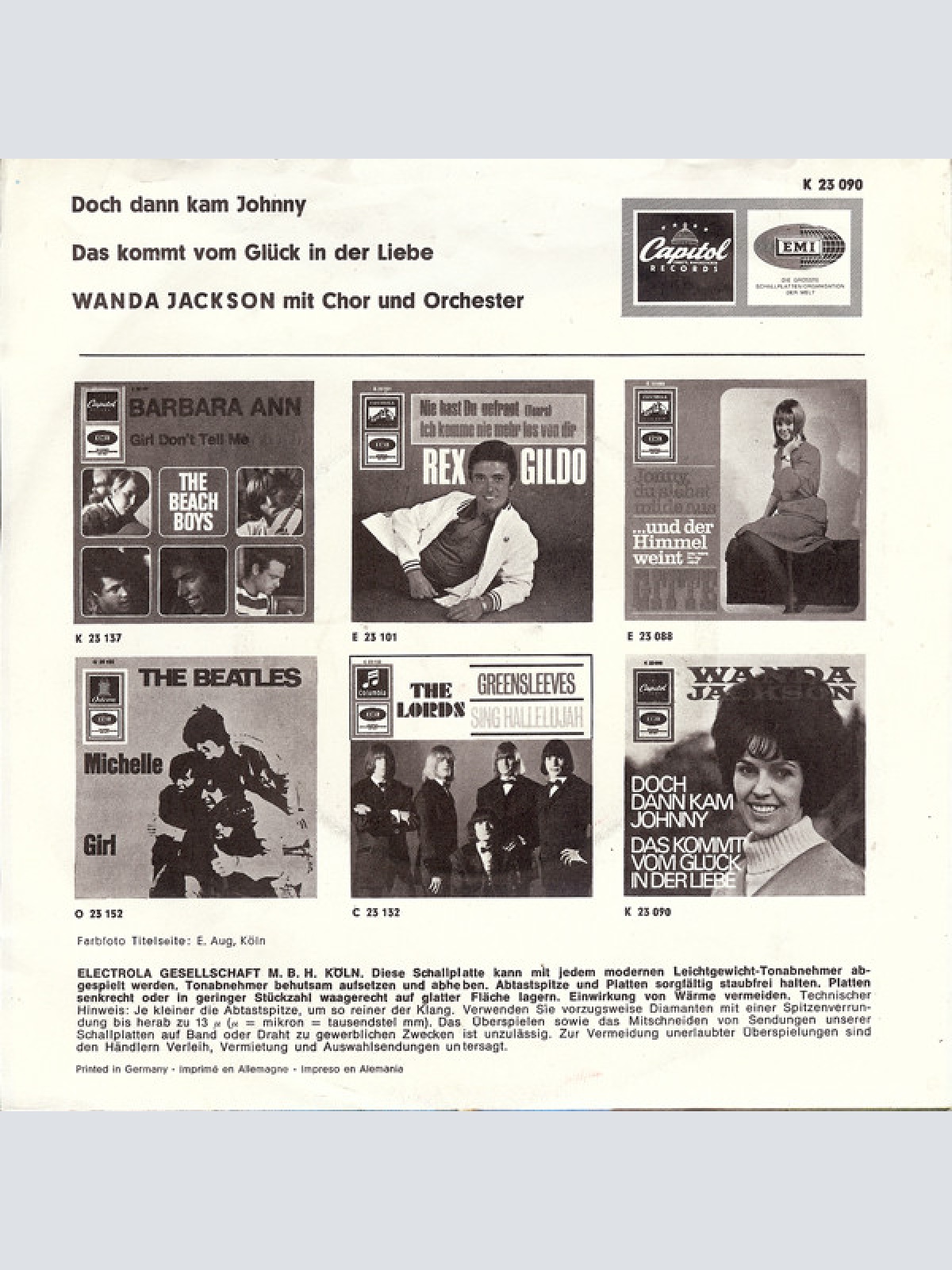 Vinyl / Wanda Jackson - Doch Dann Kam Johnny / Das Kommt Vom Glück In Der Liebe