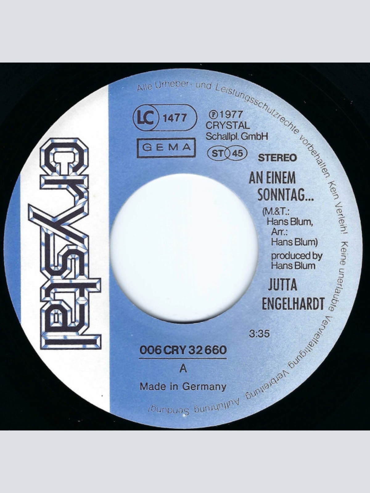 Vinyl / Jutta Engelhardt - An Einem Sonntag Im Sommer