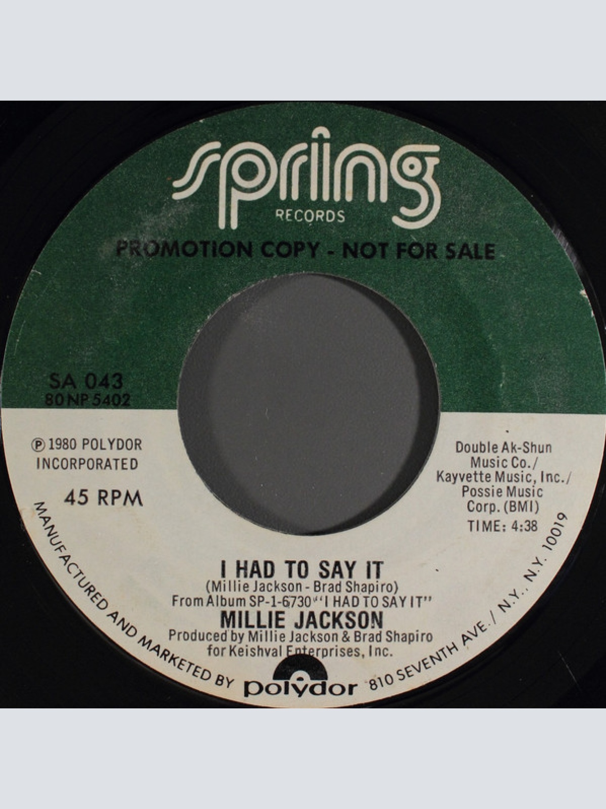 Vinyl / Millie Jackson - I Had To Say It