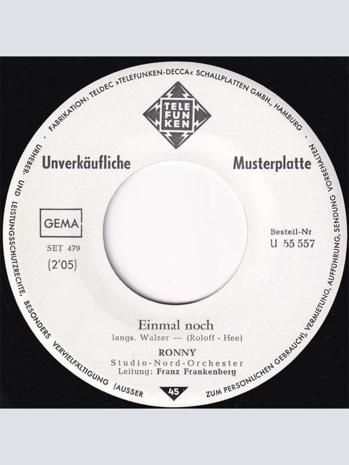 Vinyl / Ronny (4) - Laß Die Sonne Wieder Scheinen / Einmal Noch