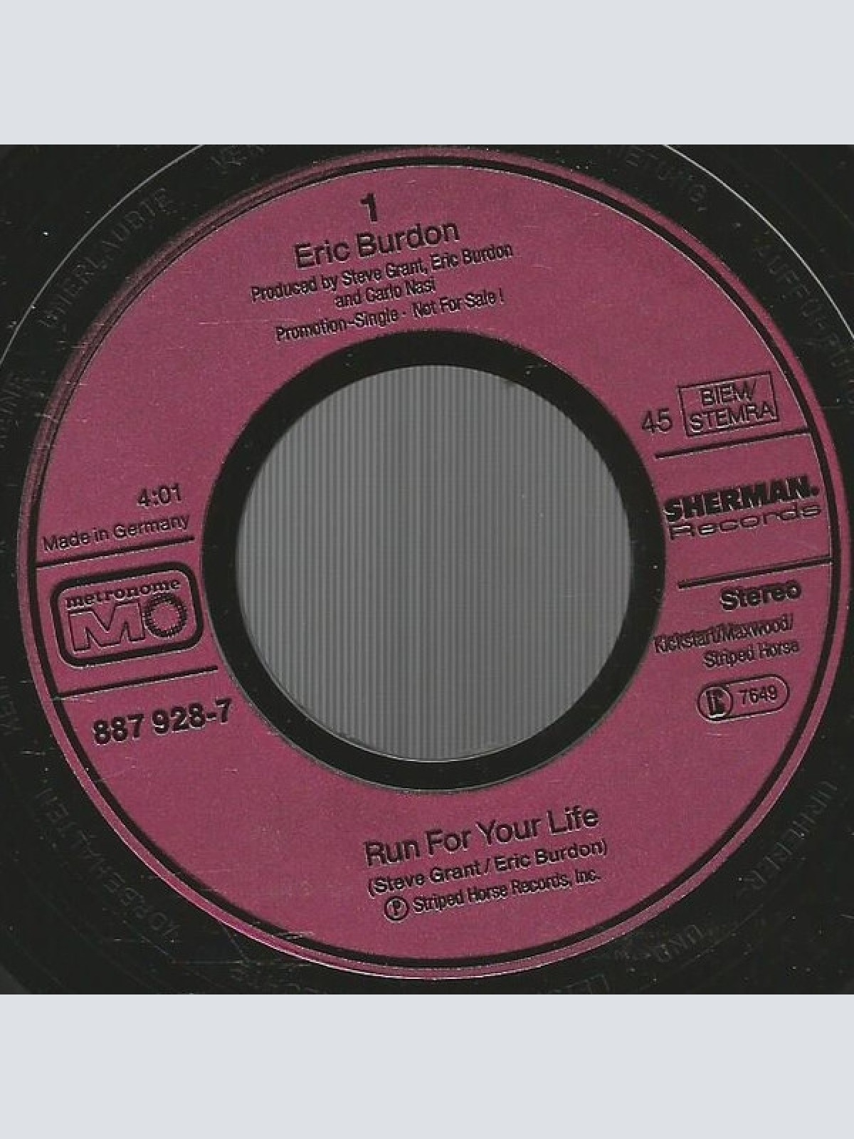 Vinyl / Eric Burdon - Run For Your Life