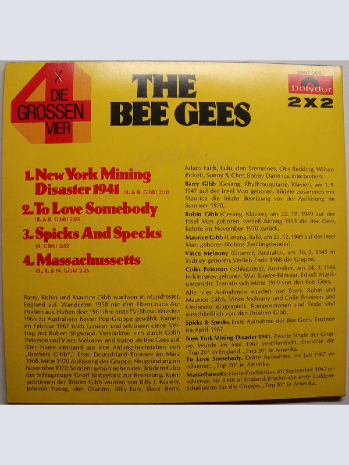 Vinyl / The Bee Gees* - Die Grossen Vier Von The Bee Gees