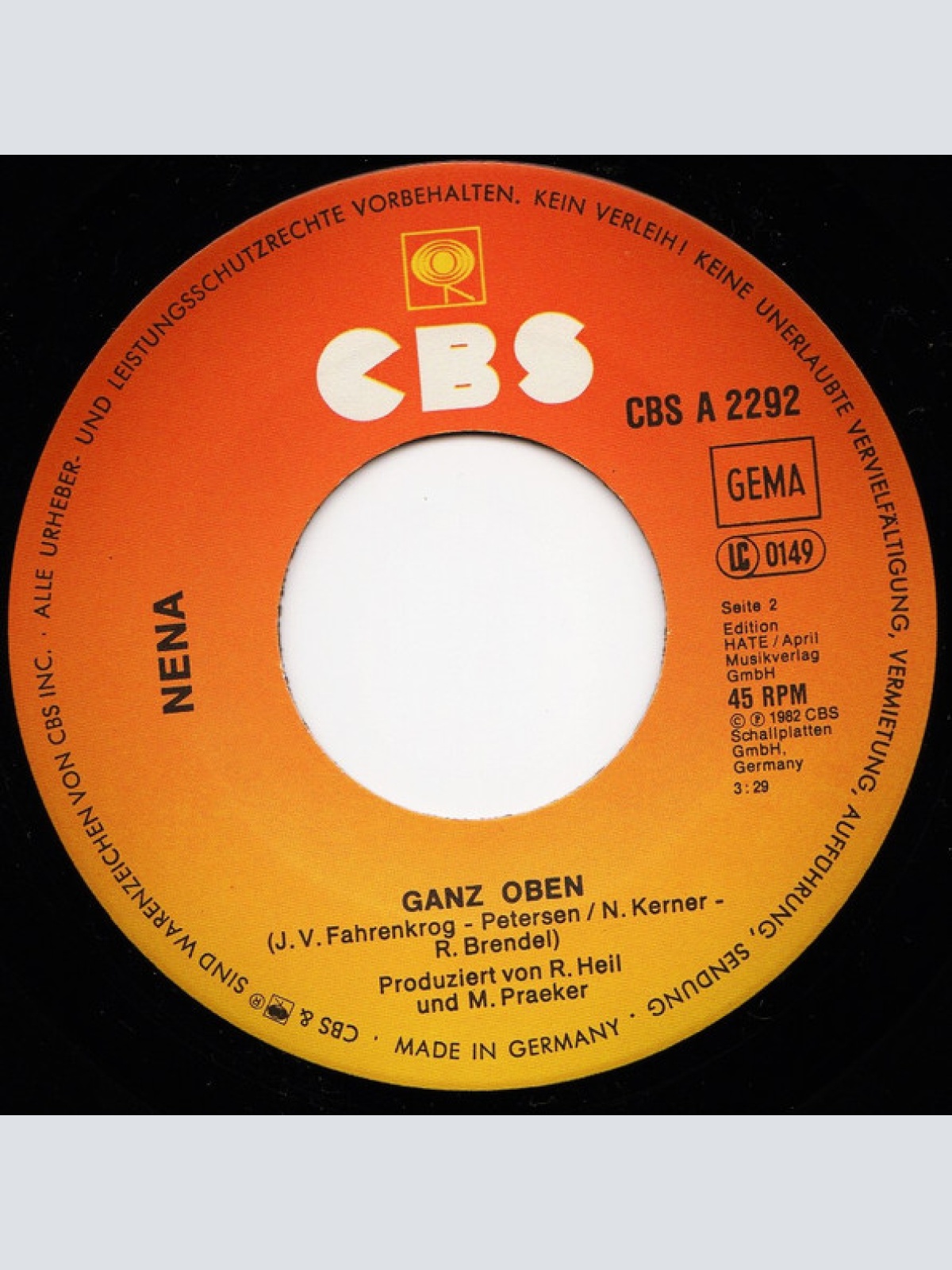 Vinyl / Nena - Nur Geträumt