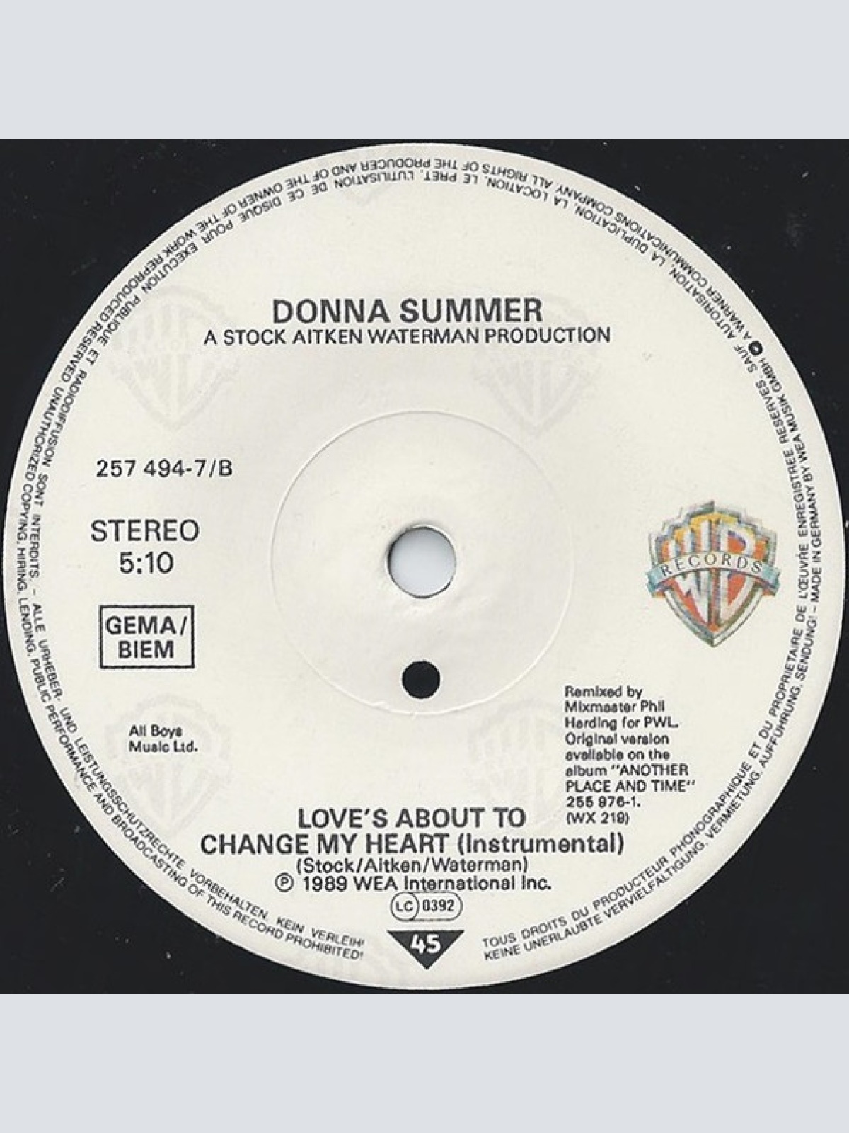 Vinyl / Donna Summer - Love's About To Change My Heart