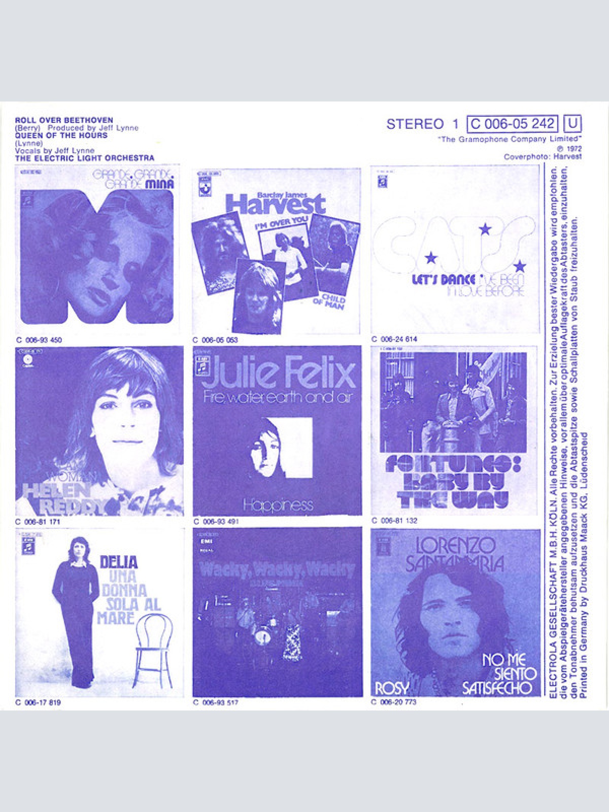 Vinyl / The Electric Light Orchestra* - Roll Over Beethoven / Queen Of The Hours