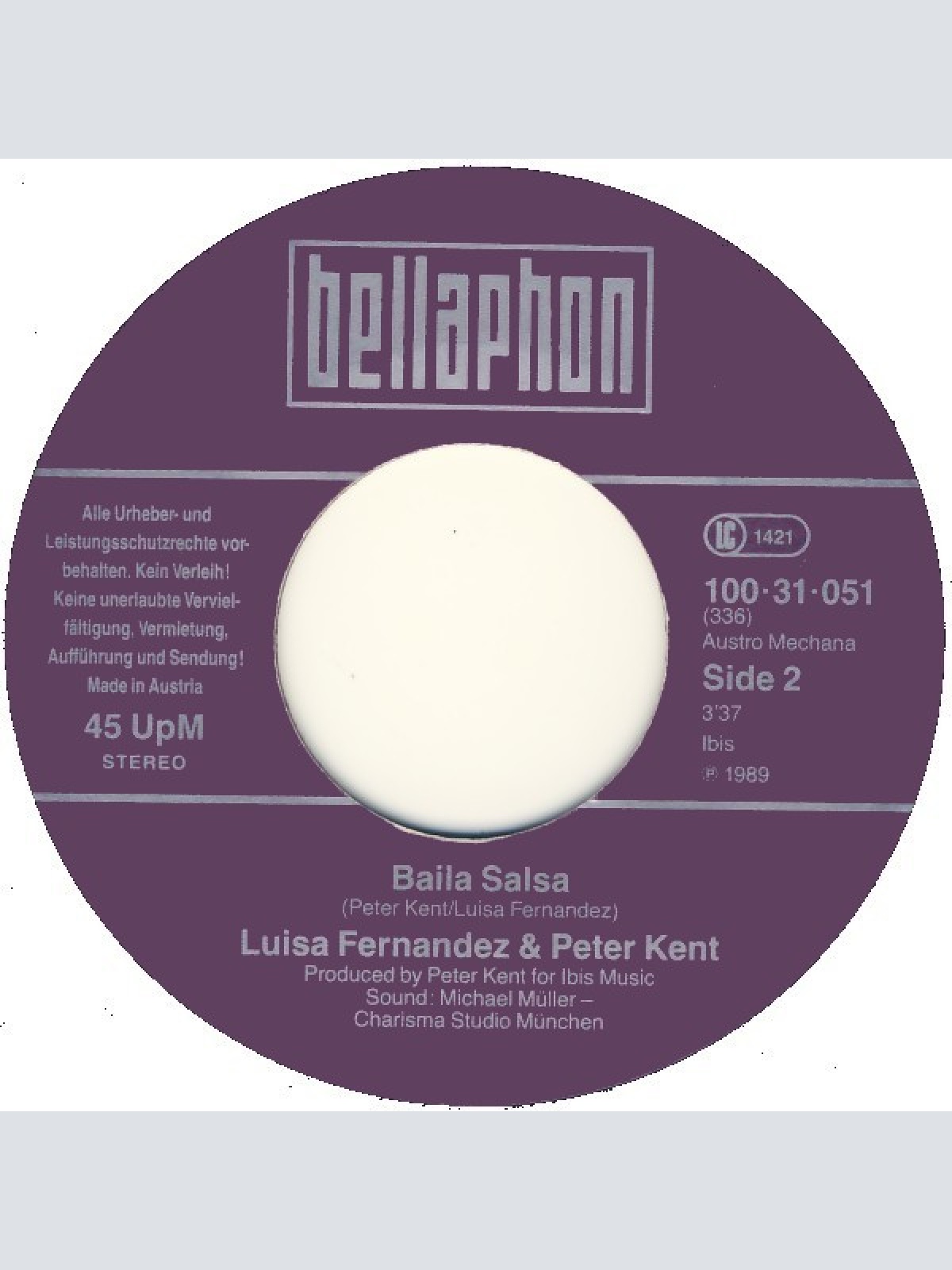 Vinyl / Luisa Fernandez & Peter Kent - Porque No