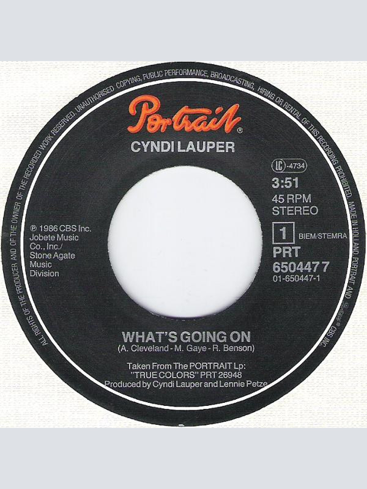 Vinyl / Cyndi Lauper - What's Going On