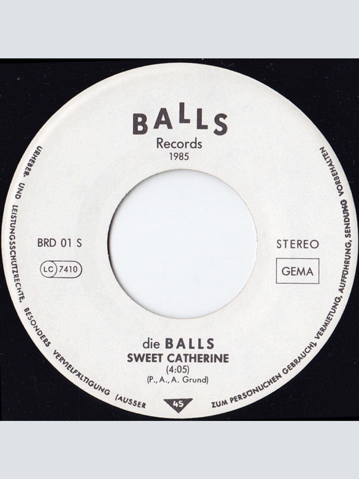 Vinyl / Die Balls* - Sweet Catherine