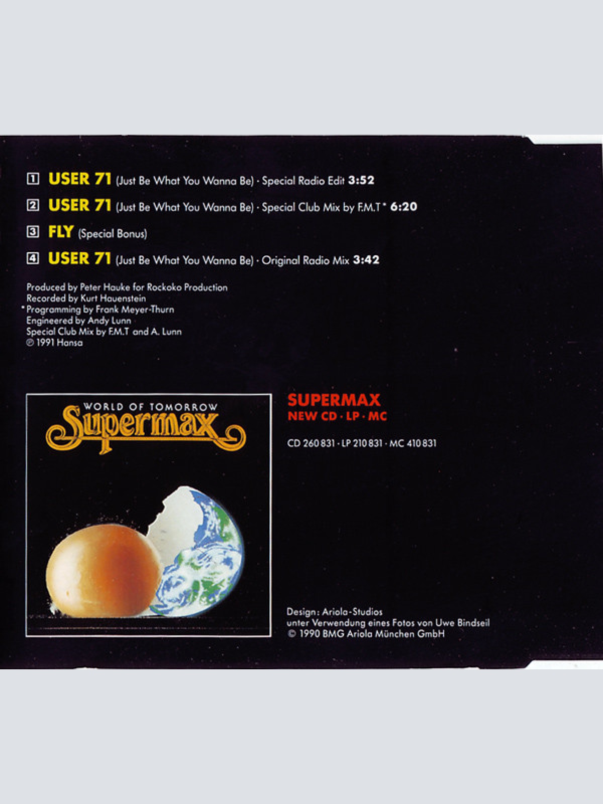 CD / Supermax Featuring José Feliciano - User 71 (Just Be What You Wanna Be) - Remix