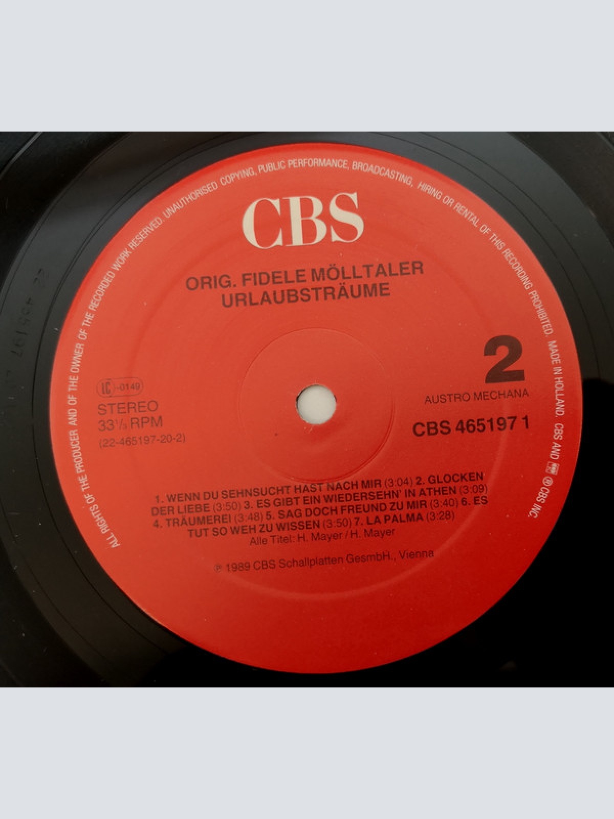 Vinyl / Orig. Fidele Mölltaler* - Urlaubsträume