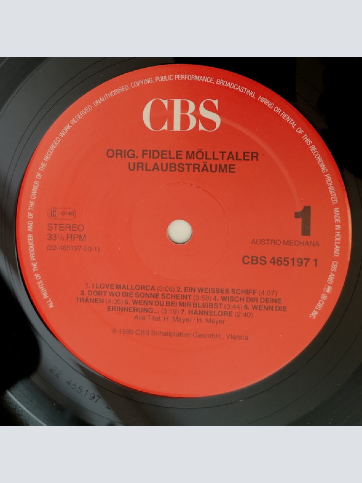 Vinyl / Orig. Fidele Mölltaler* - Urlaubsträume