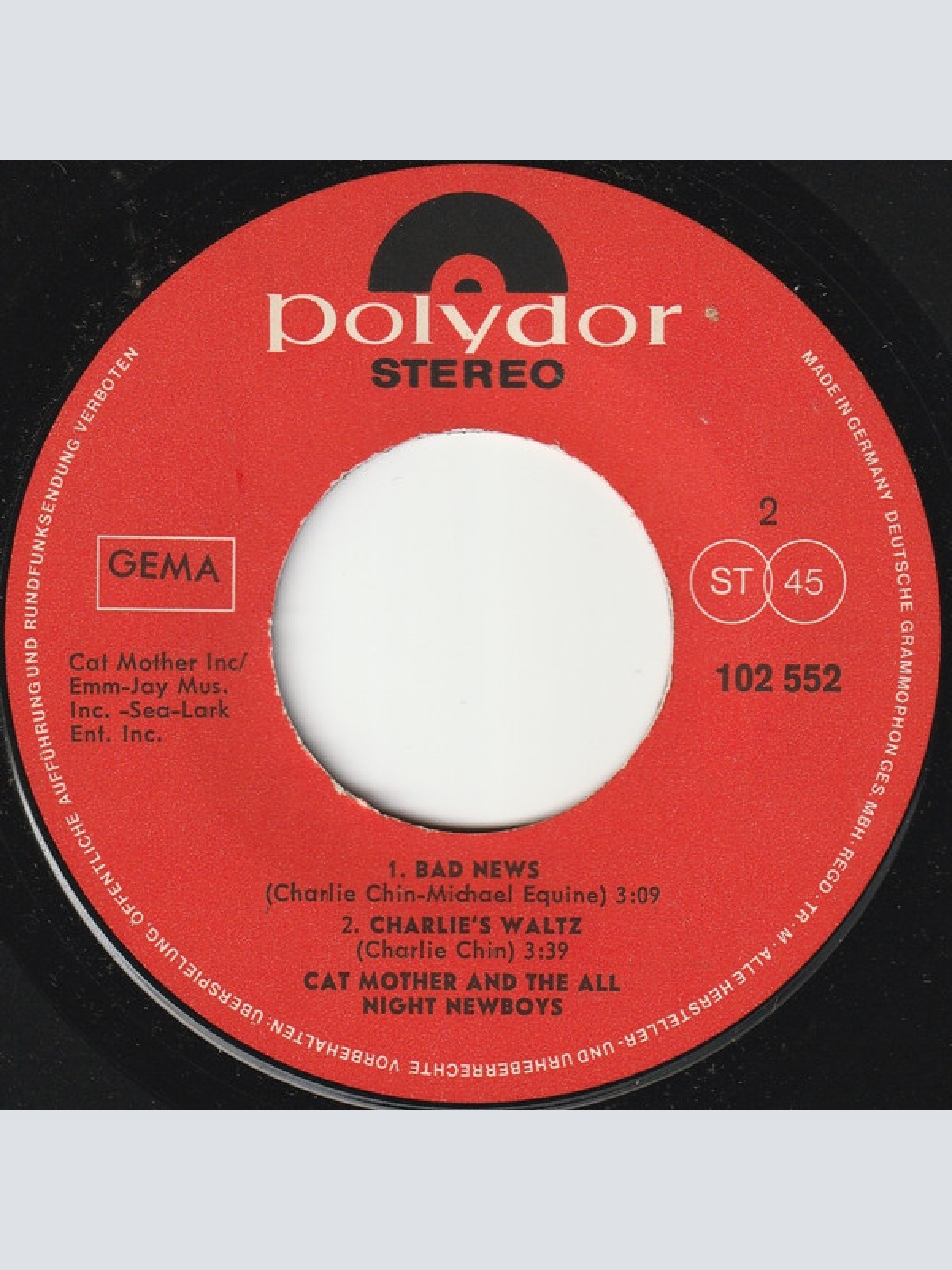 Vinyl / Cat Mother And The All Night Newsboys* - Good Old Rock 'N' Roll