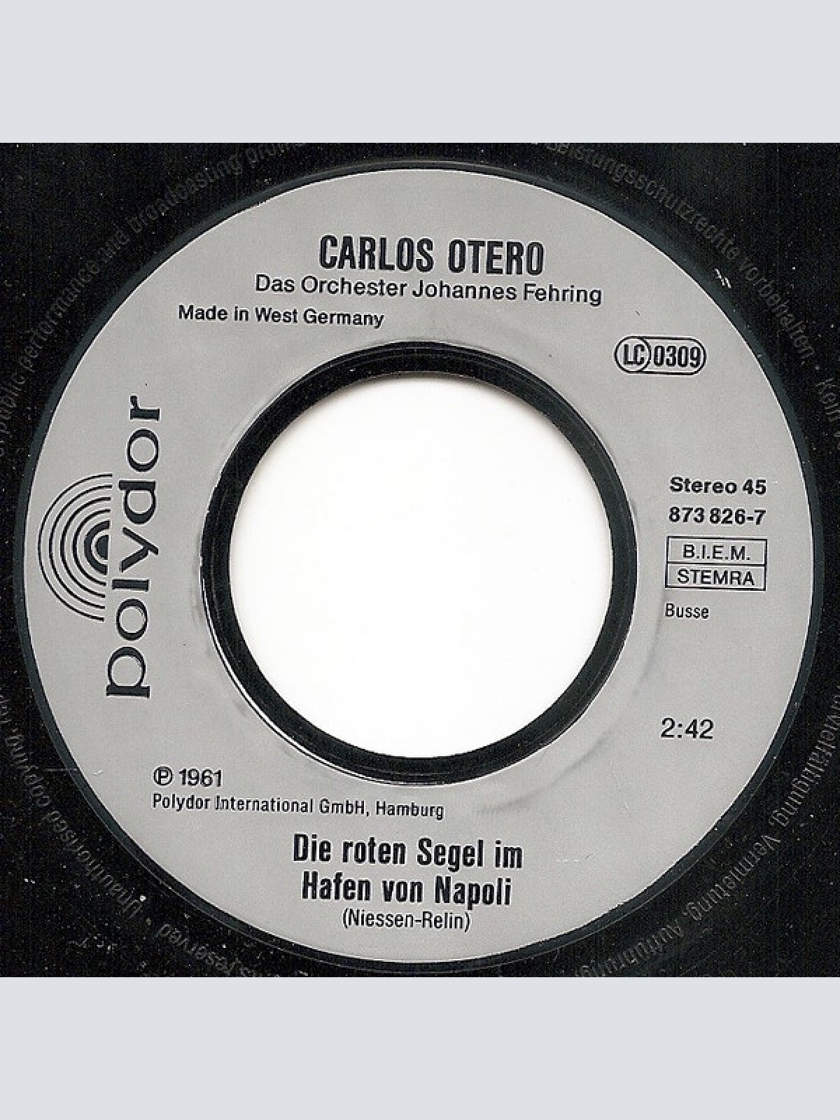 Vinyl / Carlos Otero - Weine Keine Träne Um Mich, Bella Maria