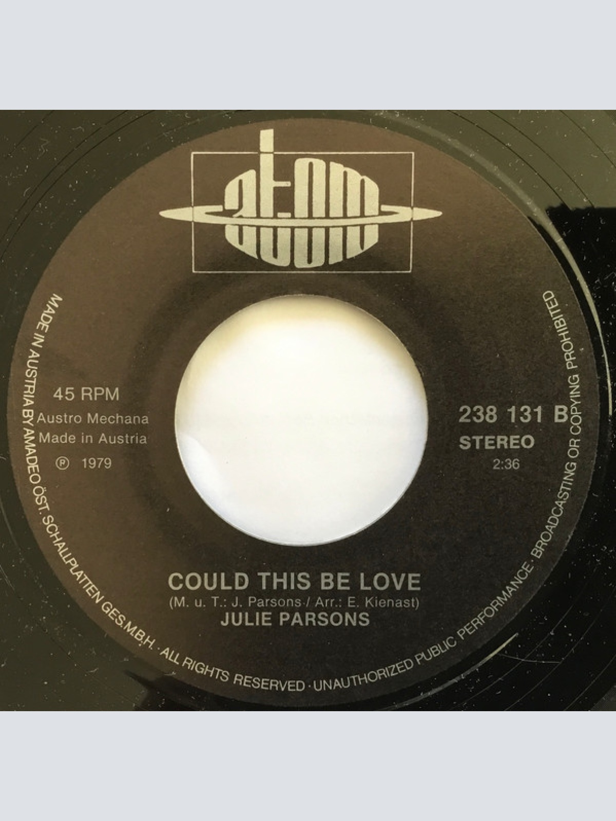 Vinyl / Julie Parsons - Need Your Love / Could This Be Love?