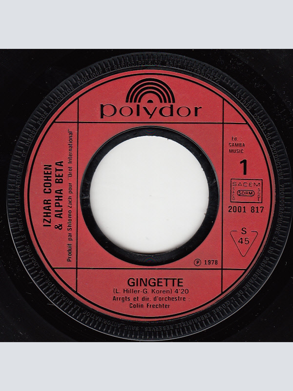 Vinyl / Izhar Cohen & Alpha Beta* - Gingette