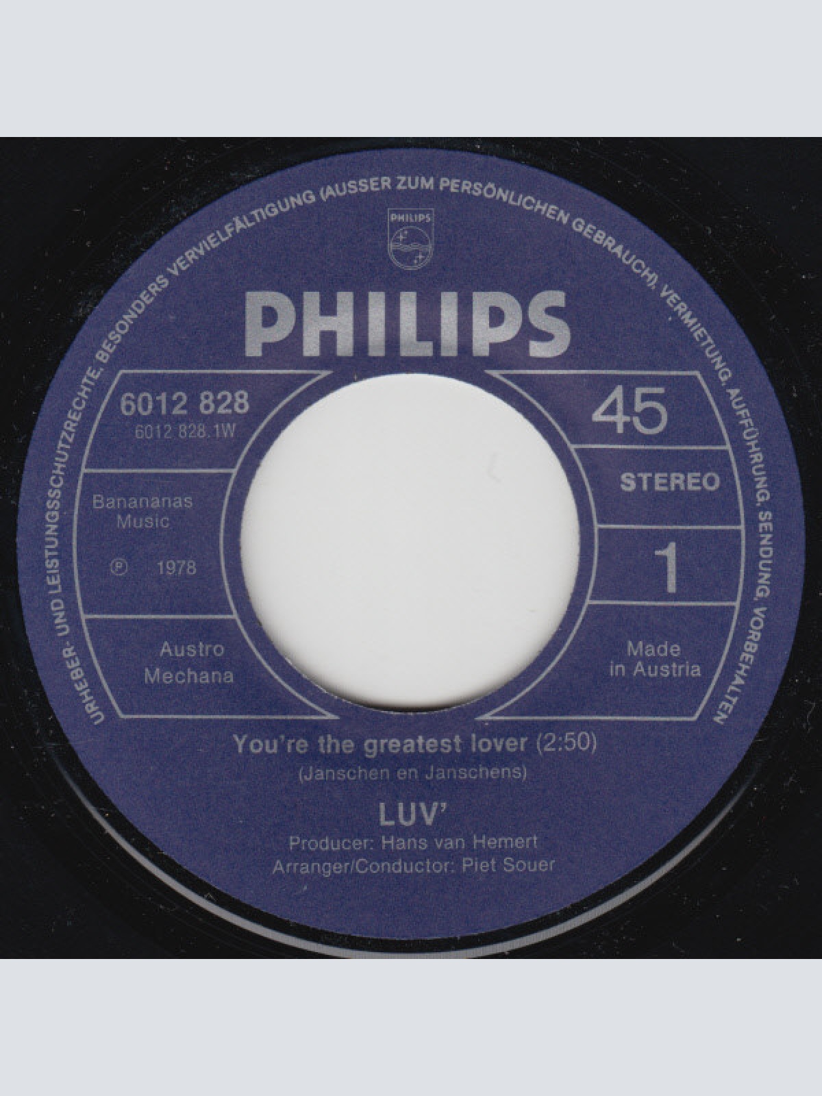 Vinyl / Luv' - You're The Greatest Lover