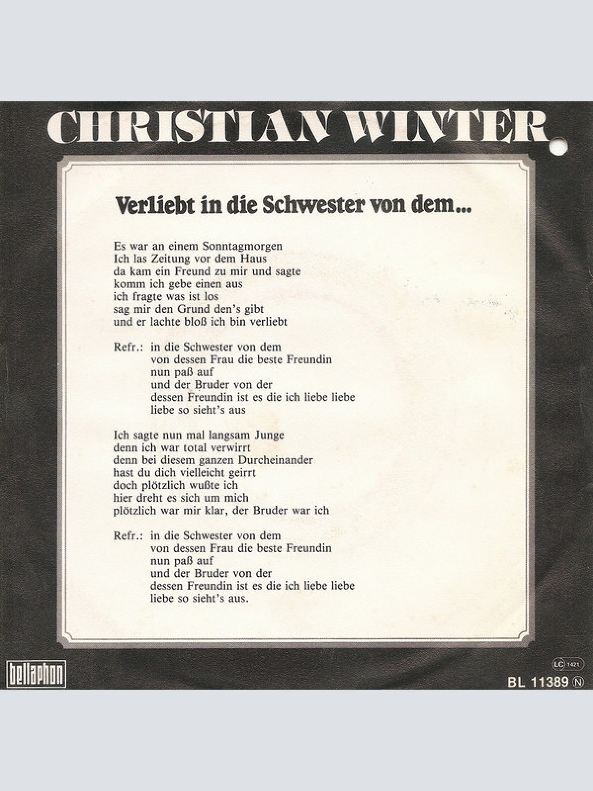 Vinyl / Christian Winter (2) - Verliebt In Die Schwester Von Dem...