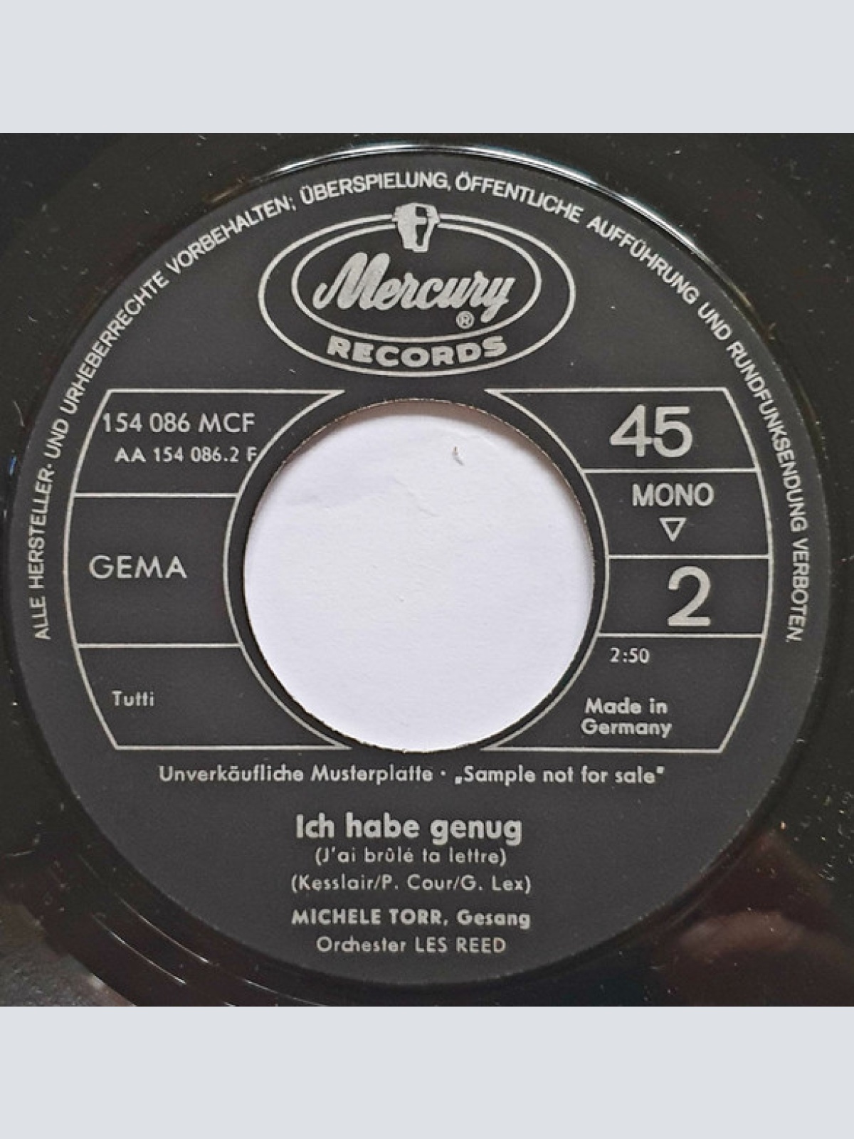 Vinyl / Michèle Torr - Er Kommt Heute Abend (Ce Soir Je T'attendais) / Ich Habe Genug