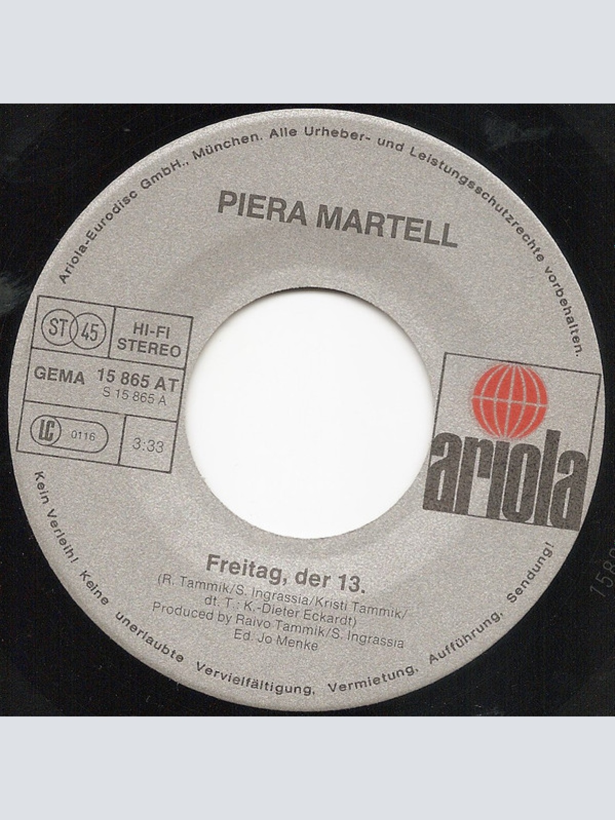 Vinyl / Piera Martell - Freitag Der 13. / Exotica