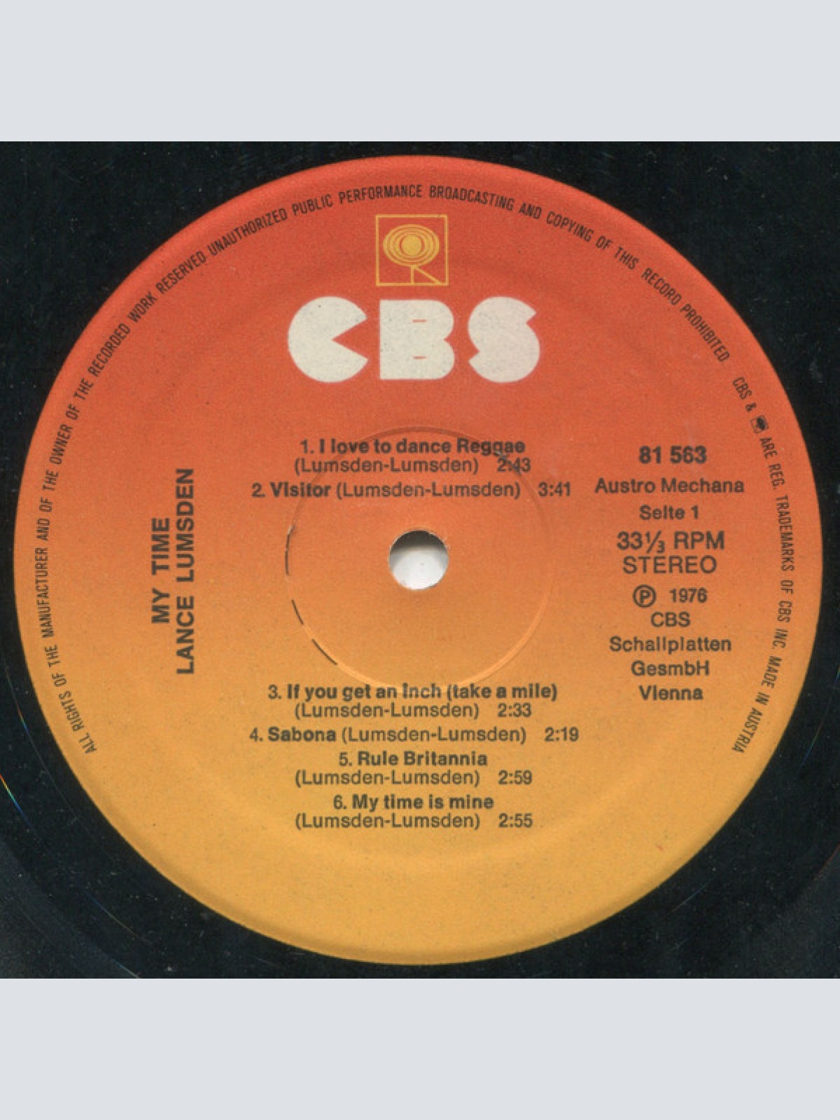 Vinyl / Lance Lumsden - My Time