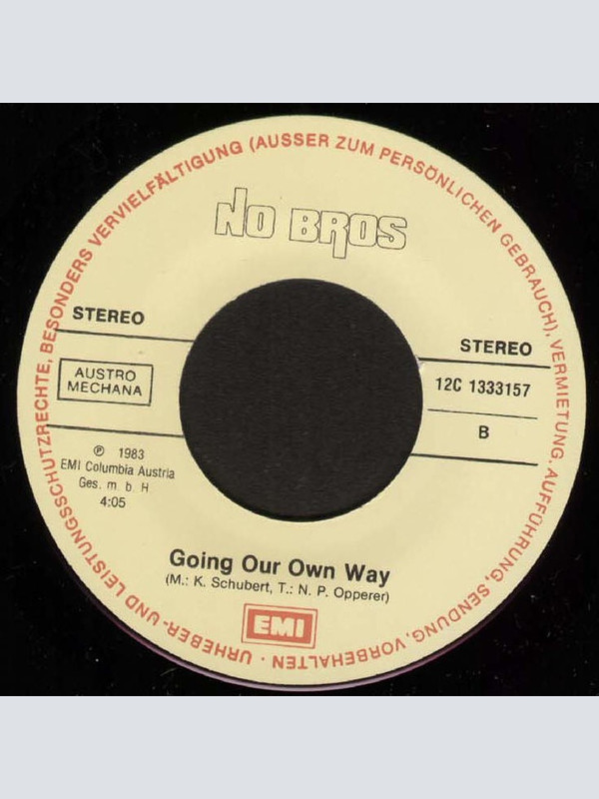 Vinyl / No Bros - Friends Will Keep Together / Going Our Own Way