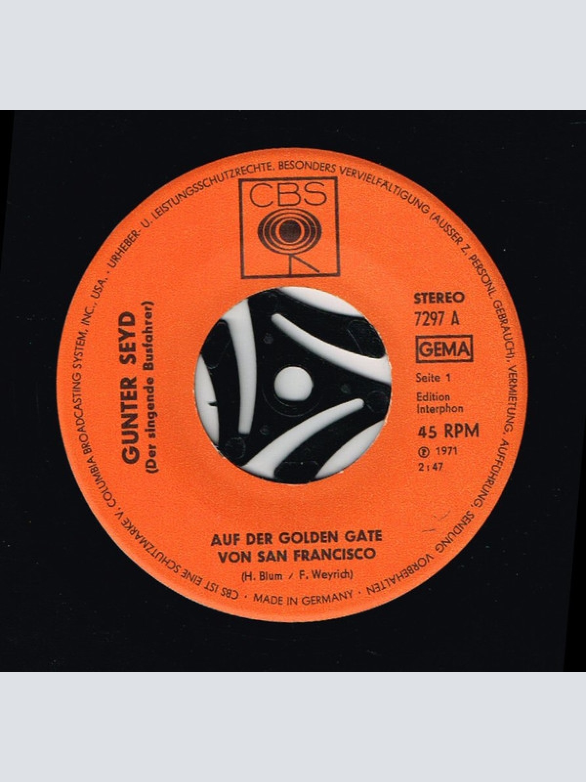 Vinyl / Gunter Seyd - Auf Der Golden Gate von San Francisco