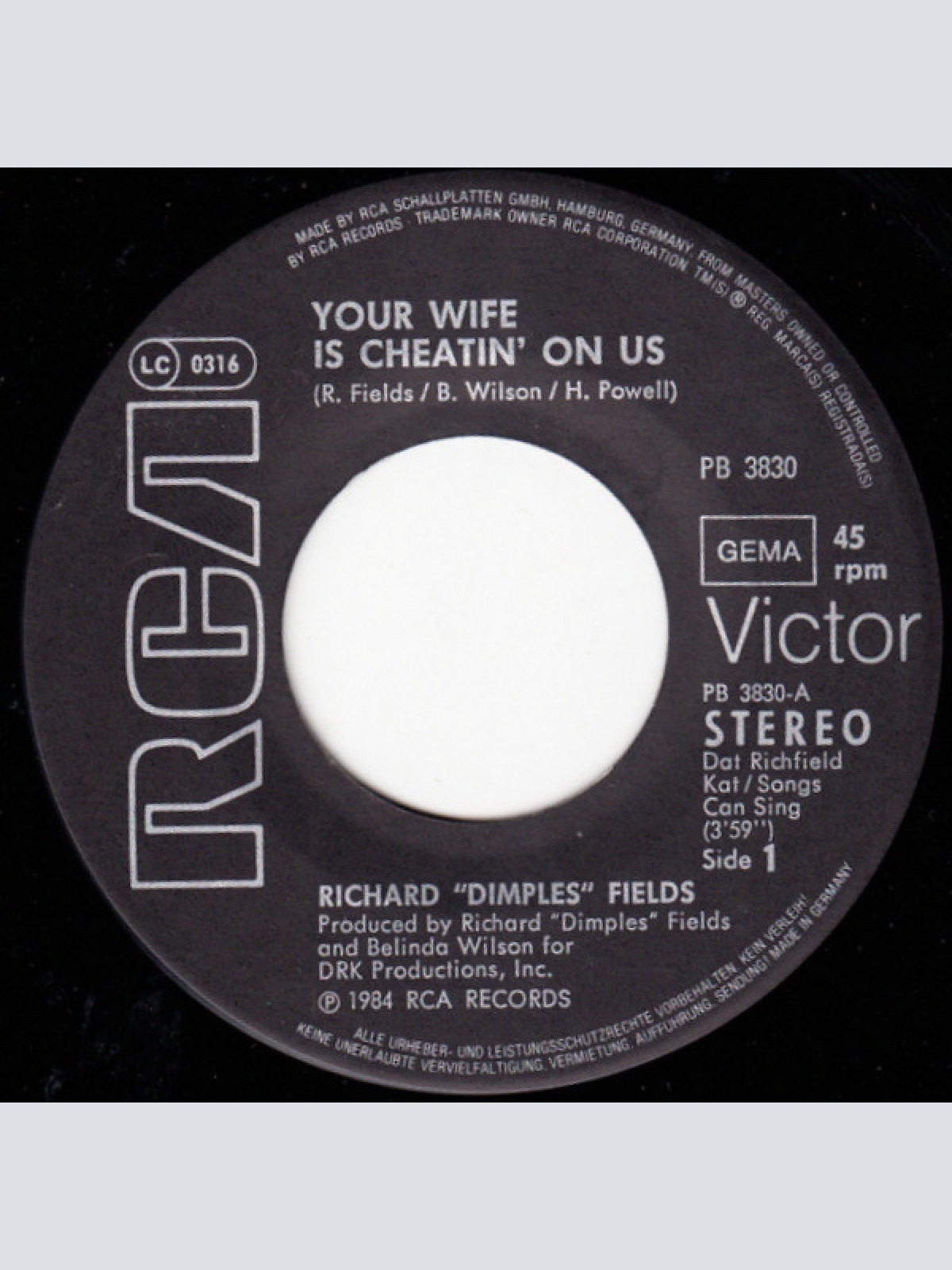 Vinyl / Richard 'Dimples' Fields - Your Wife Is Cheatin' On Us