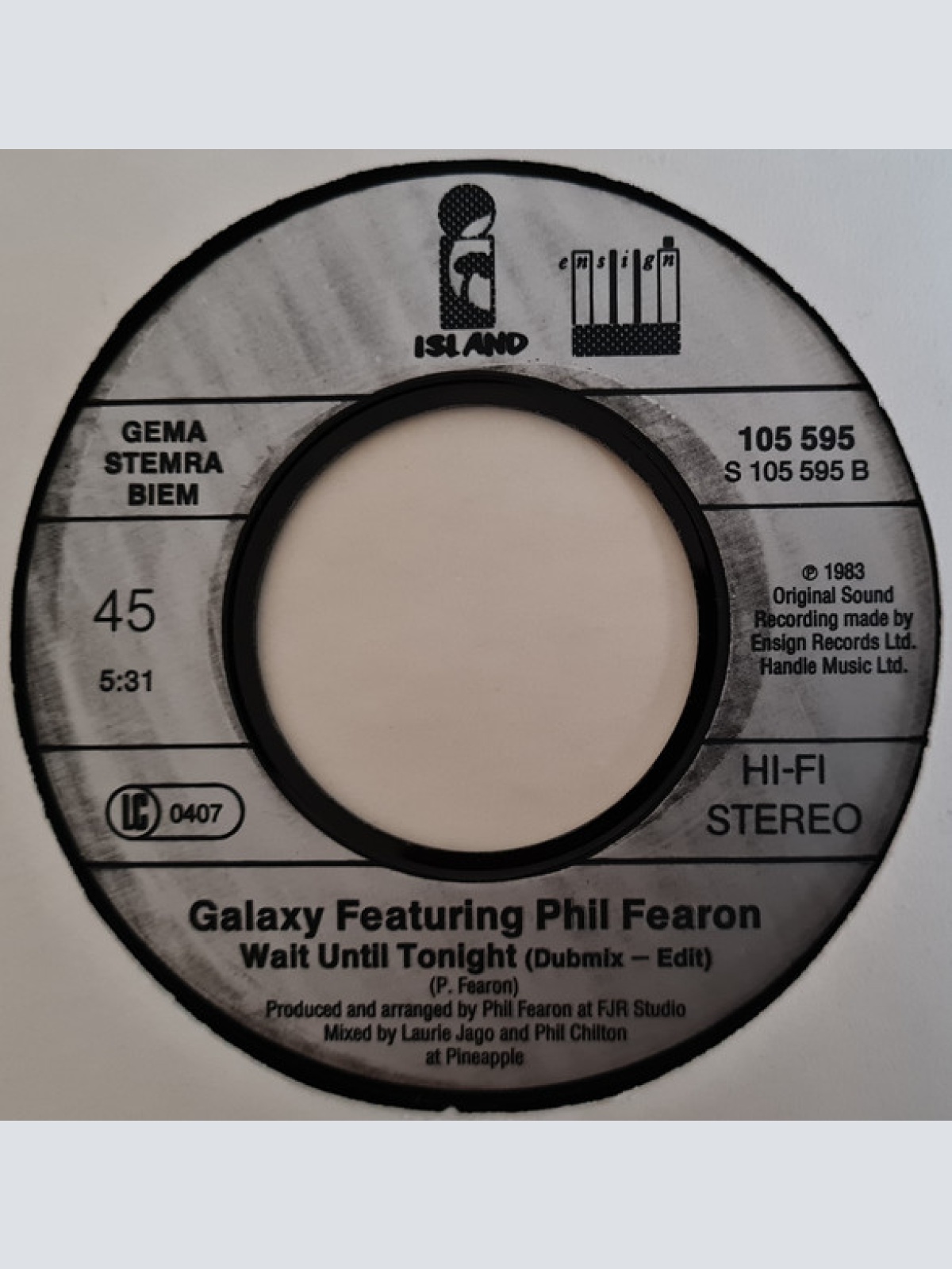 Vinyl / Galaxy (4) Featuring Phil Fearon - Wait Until Tonight (My Love)