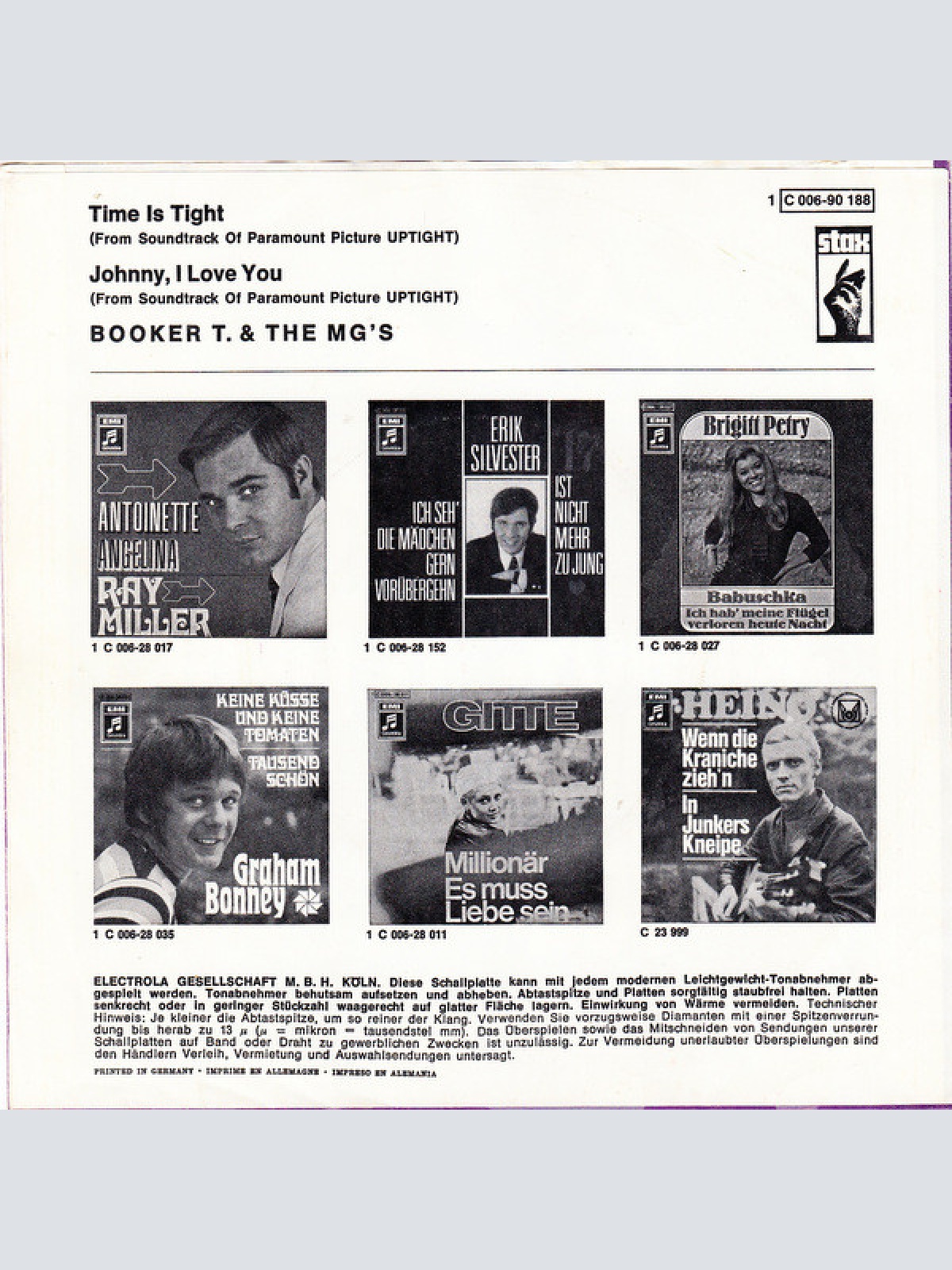 Vinyl / Booker T. & The MG's* - Time Is Tight / Johnny, I Love You