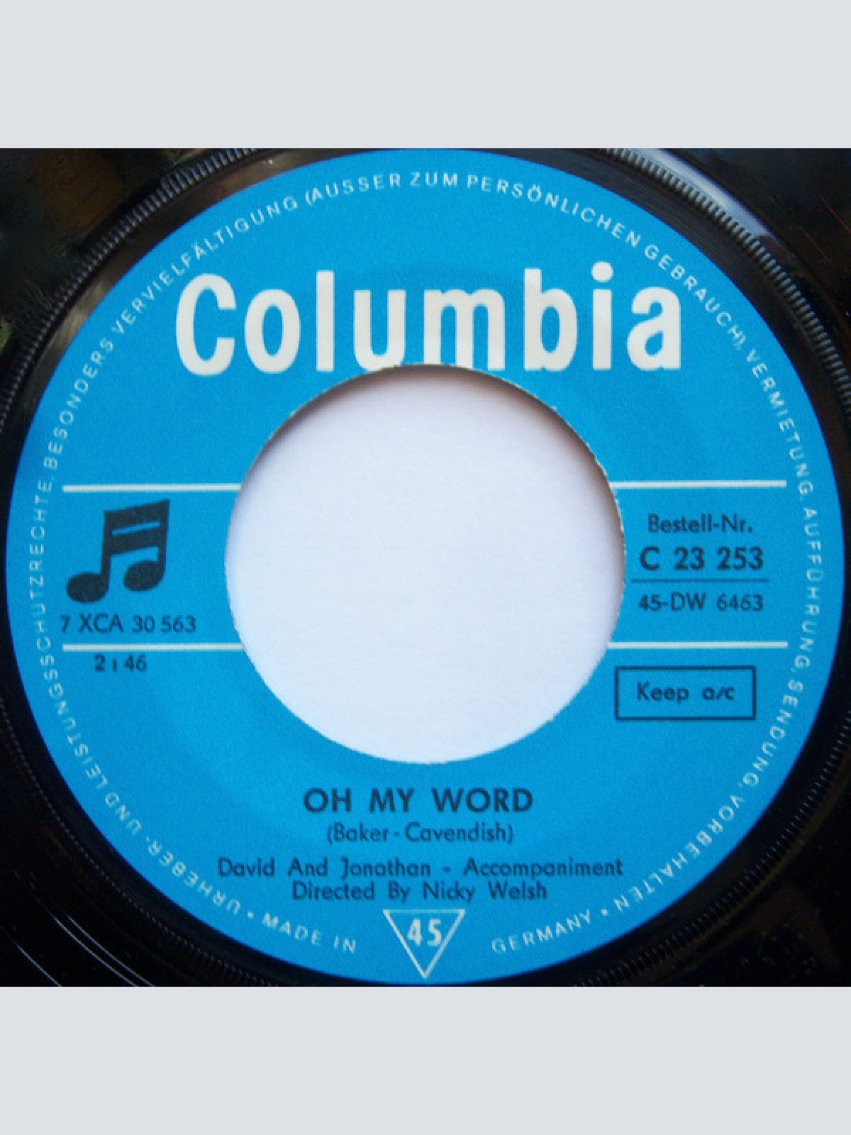 Vinyl / David & Jonathan - Lovers Of The World Unite / Oh My Word