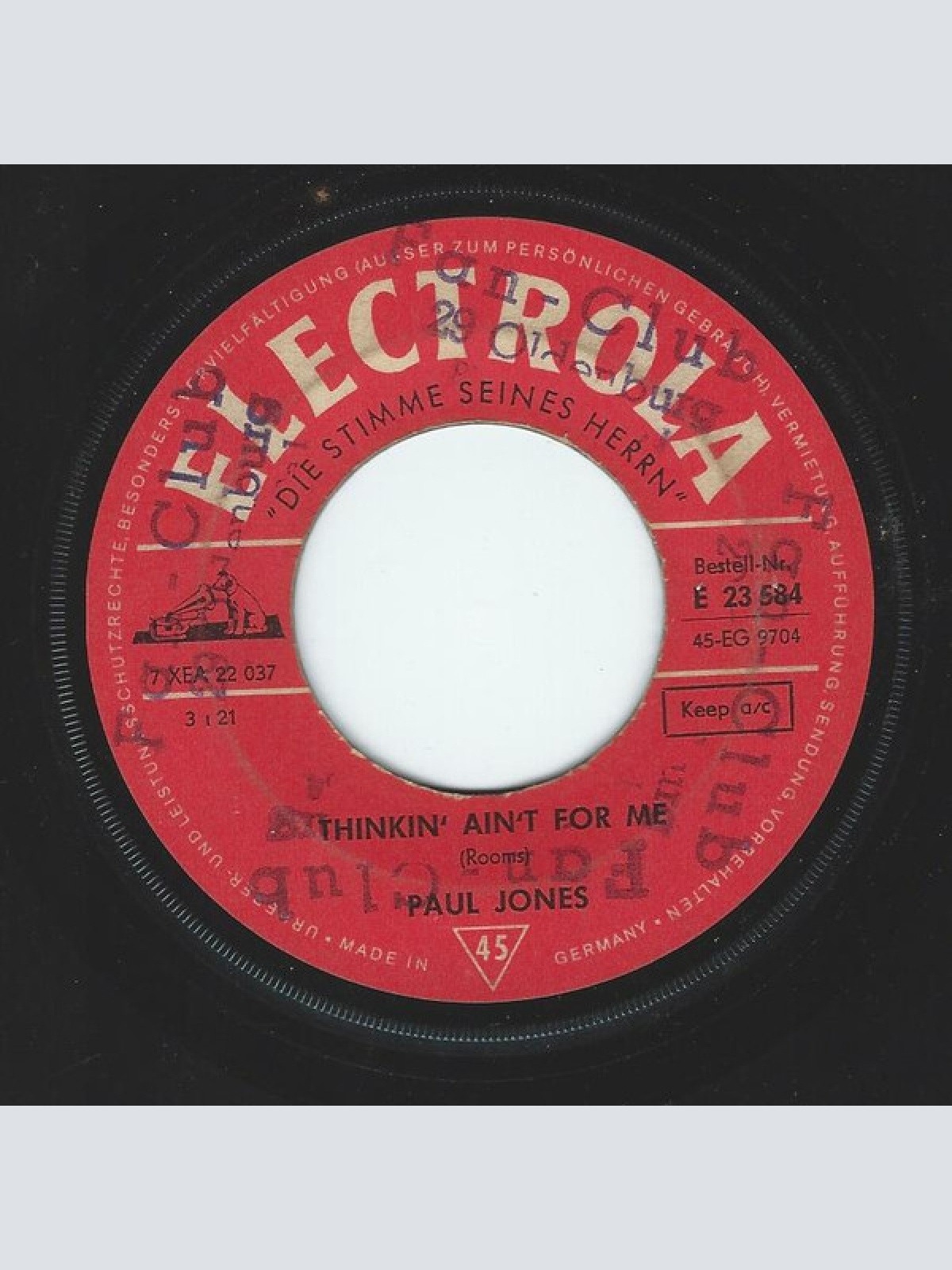 Vinyl / Paul Jones - Thinkin' Ain't For Me