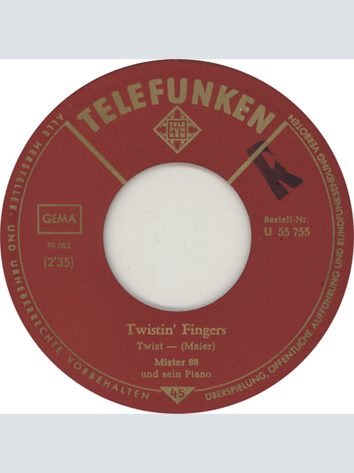 Vinyl / Mister 88 Und Sein Piano - Mister Piano / Twistin' Fingers