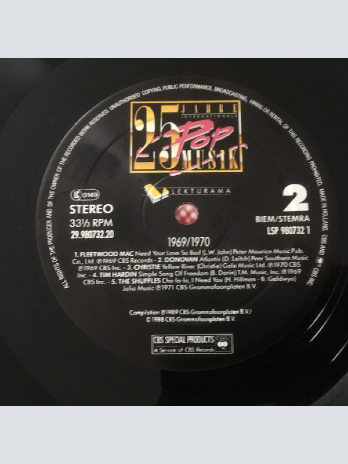 Vinyl / Various - 25 Jahre Internationale Popmusik - 1969 / 1970