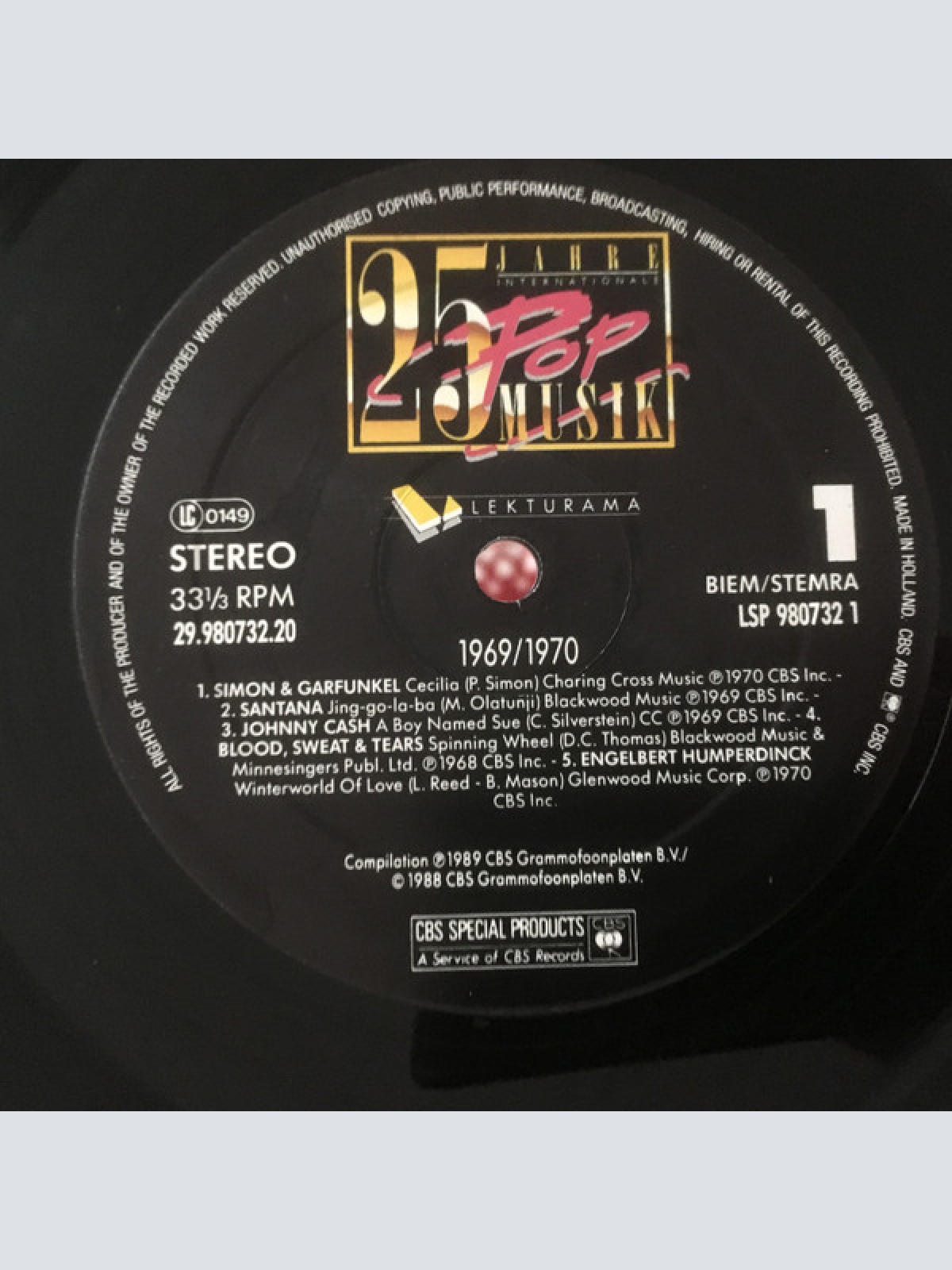 Vinyl / Various - 25 Jahre Internationale Popmusik - 1969 / 1970